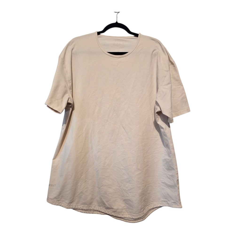 BYLT Crewneck T-Shirt Mens XXL Ivory Stretch Short Sleeve Performance Comfort